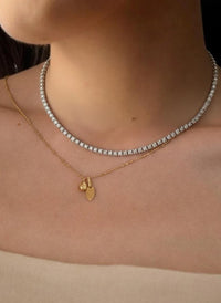 14K Gold Prong Set Diamond Tennis Necklace