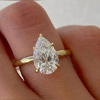 2 Carat Pear Cut Lab Grown Diamond Solitaire Engagement Ring / 14k Yellow Gold / IGI Certified F Color VS1 Clarity