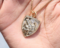 St. Michael Archangel Pendant Necklace, 925 Sterling Silver