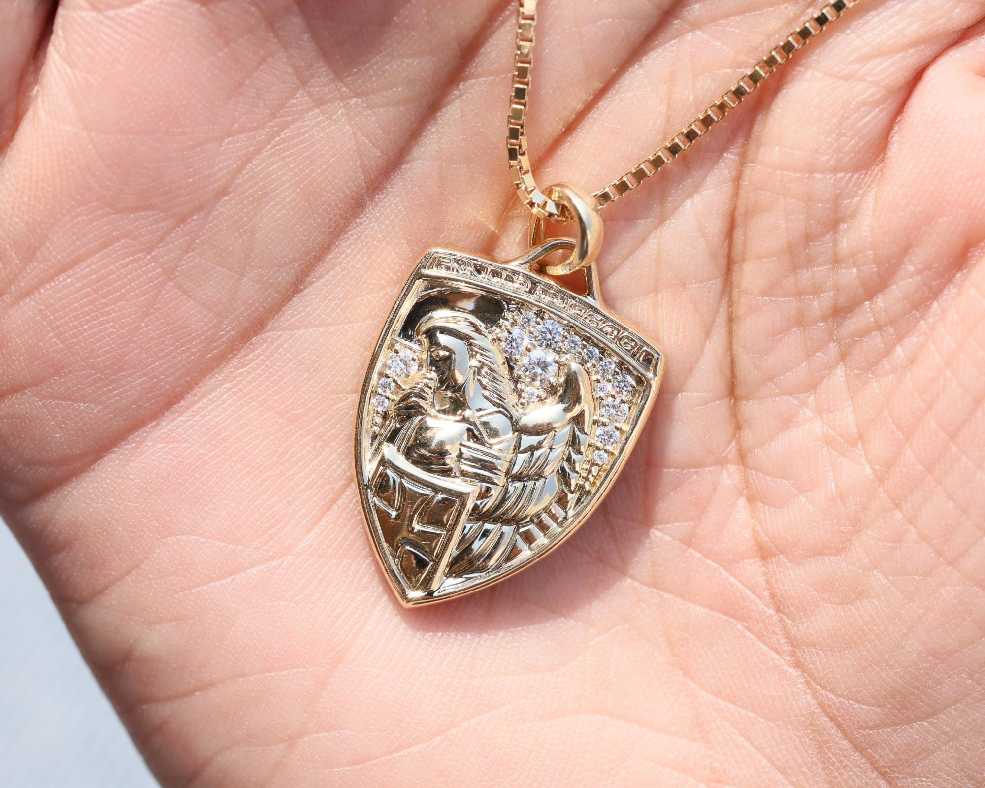 St. Michael Archangel Pendant Necklace, 925 Sterling Silver