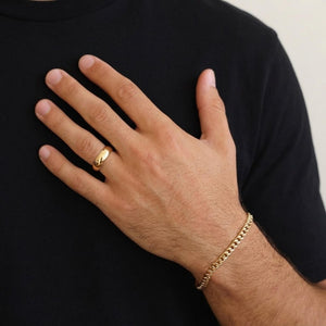 14K Gold Plated Dome Wedding Ring