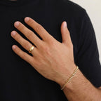 14k Solid Yellow Gold Domed Wedding Band | 5mm Gold Ring | Classic Dome Comfort Fit Wedding Band | Men and Women's Engraved Ring