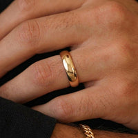 14K Gold Plated Dome Wedding Ring