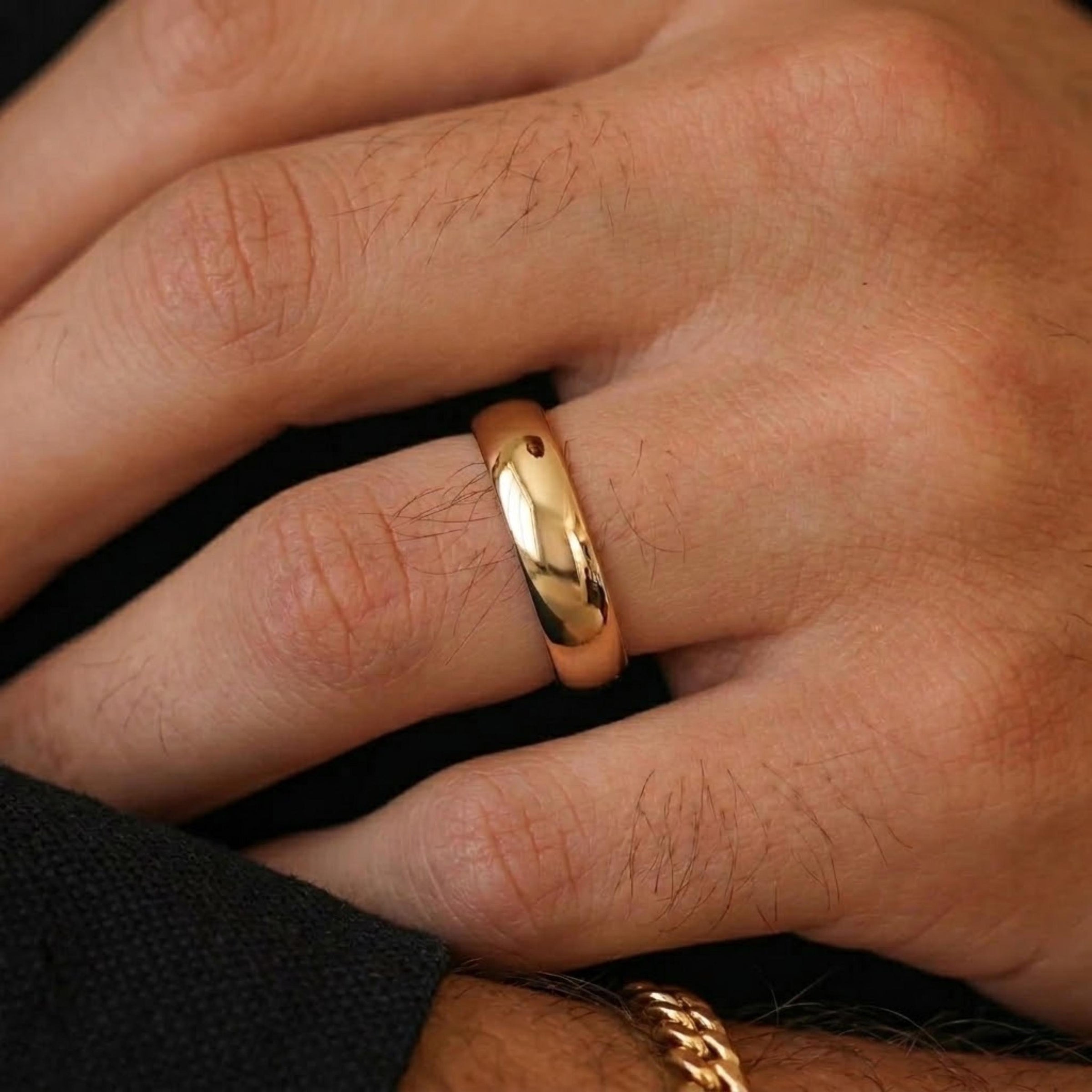 14K Gold Plated Dome Wedding Ring
