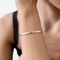 14K Round Diamond Cuff Bangle Bracelet