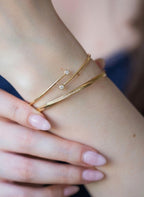 Unique Diamond Bangle Bracelet, 14K Open Bangle, Graduating Diamond Bracelet, Diamond Gold Bracelet Bangle, Ladies Bracelet Bangle