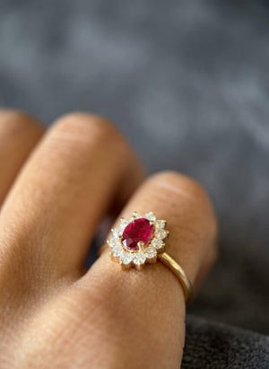 Royal Ruby and Diamond Ring Inspired by Princess Diana