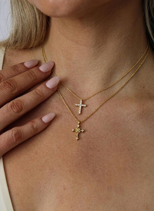 Christian Diamond Cross Pendant Necklace Religious Jewelry