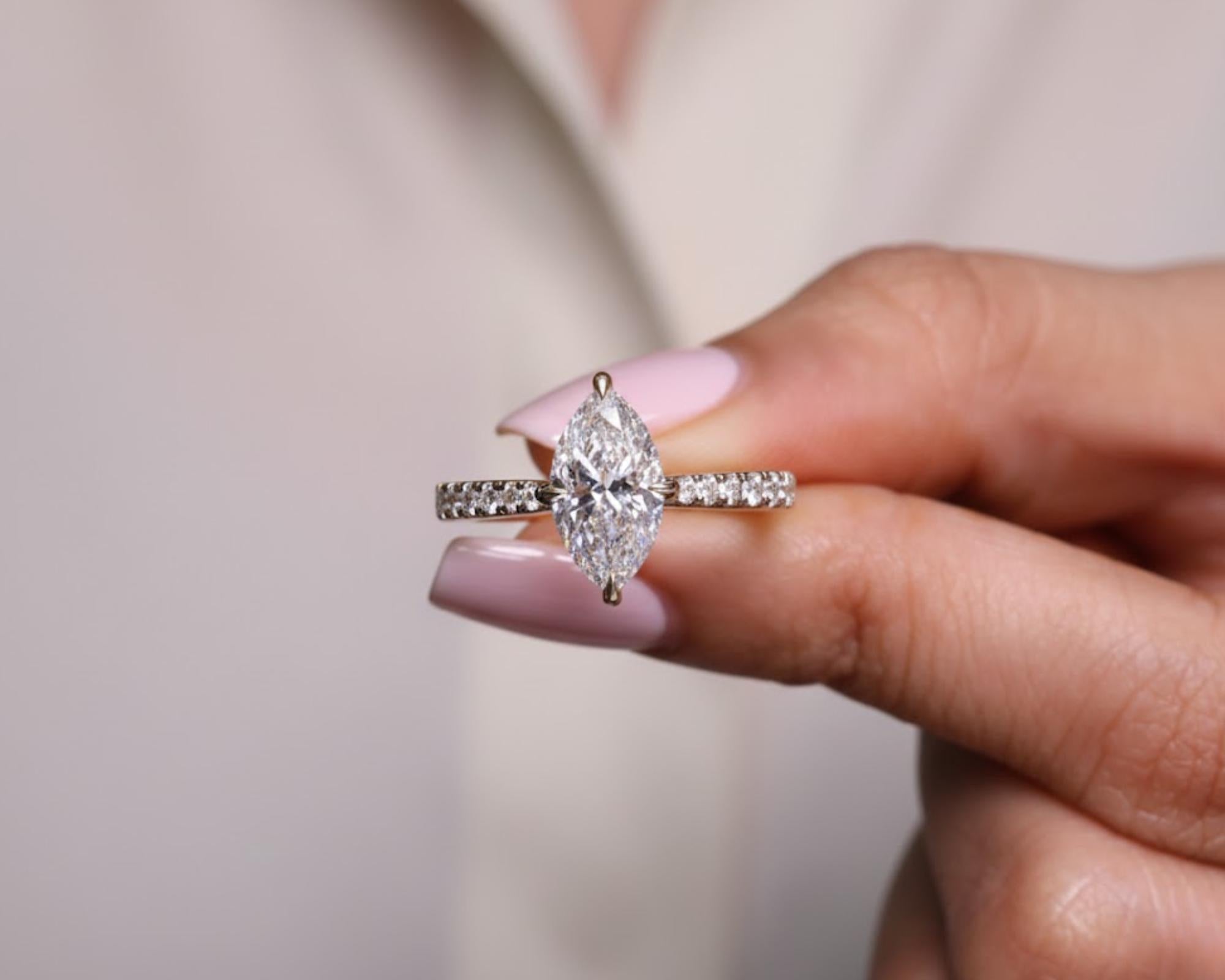 Marquise Solitaire Diamond Ring for Women