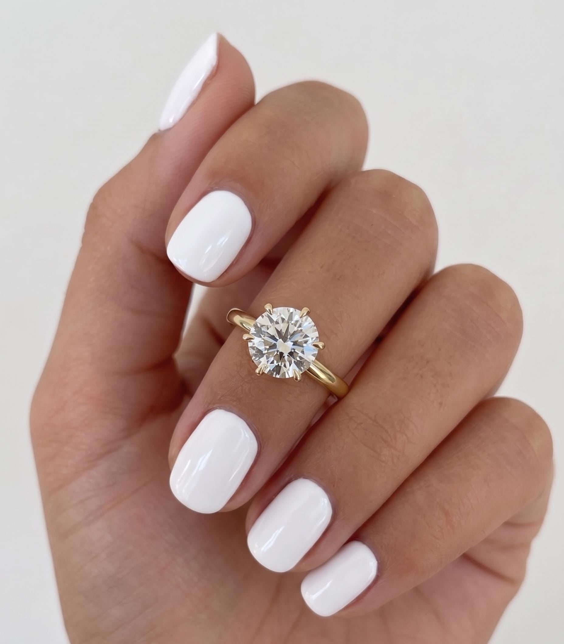2 CT Round Lab Diamond Solitaire Ring 6 Prong Engagement Ring