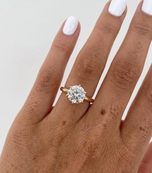 2 Ct Round Brilliant Lab Diamond Ring, 14K Gold