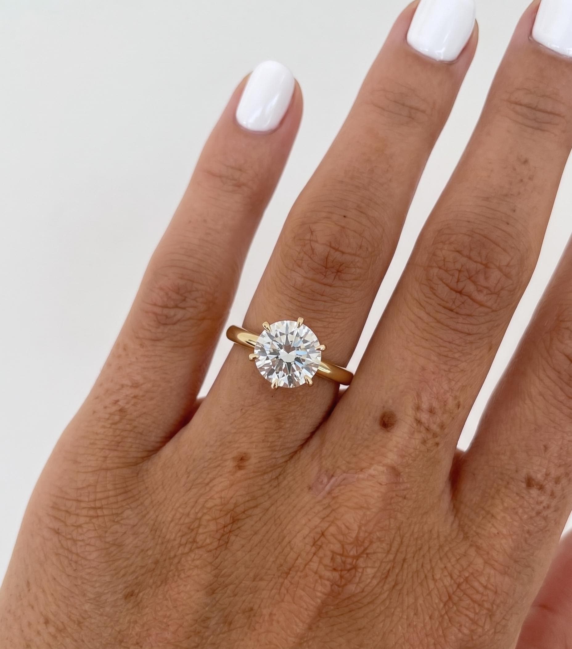 2 CT Round Lab Diamond Solitaire Ring 6 Prong Engagement Ring