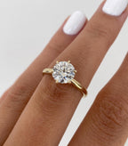 Round Cut Lab Grown Diamond Solitaire Ring, 2 CT Lab Diamond Engagement Ring, 6 Prong Set Round Diamond Wedding Ring, Anniversary Gifts