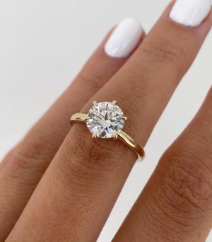 2 CT Round Lab Diamond Solitaire Ring 6 Prong Engagement Ring