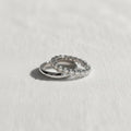 Silver Simple Minimalist Wedding Ring Set Lab Grown Diamond Band Set For Bridal Eternity Band Ring Set Small Band Set For Anniversary Gift