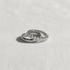 Silver Simple Minimalist Wedding Ring Set Lab Grown Diamond Band Set For Bridal Eternity Band Ring Set Small Band Set For Anniversary Gift