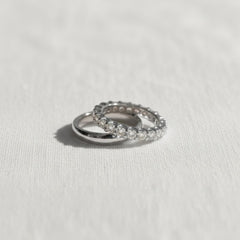Minimalist Wedding Eternity Diamond Band Set For Bride