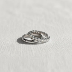 Minimalist Wedding Eternity Diamond Band Set For Bride