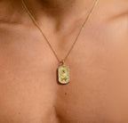 Zodiac Pendant Necklace 14K Gold Lab Grown Diamond  | Astrology Necklace | Zodiac Sign Necklace | Horoscope Charm Necklace with Diamond