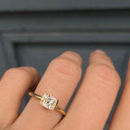 2 CT Cushion Cut Lab grown Engagement Ring, 14k Solid Gold Solitaire Wedding Ring, Ice Crushed Cushion Promise Proposal Ring Her