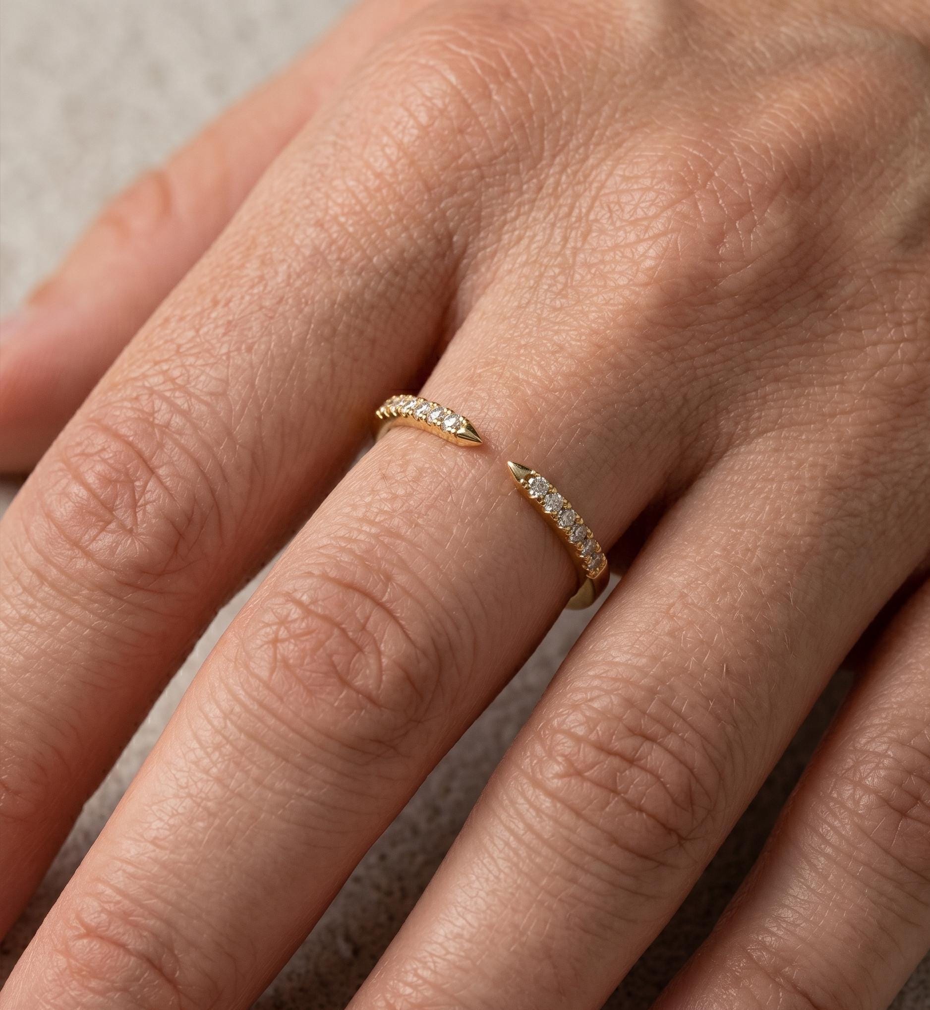 Open Gap Lab Diamond Wedding Band