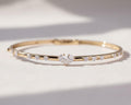 Gold Diamond Stacking Bracelet, Pear Shape Diamond Bracelet, 14K Diamond and Gold Bangle Bracelet, Round Diamond Bracelet Bangle