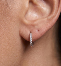 Round Diamond Hoop Earring in 14k