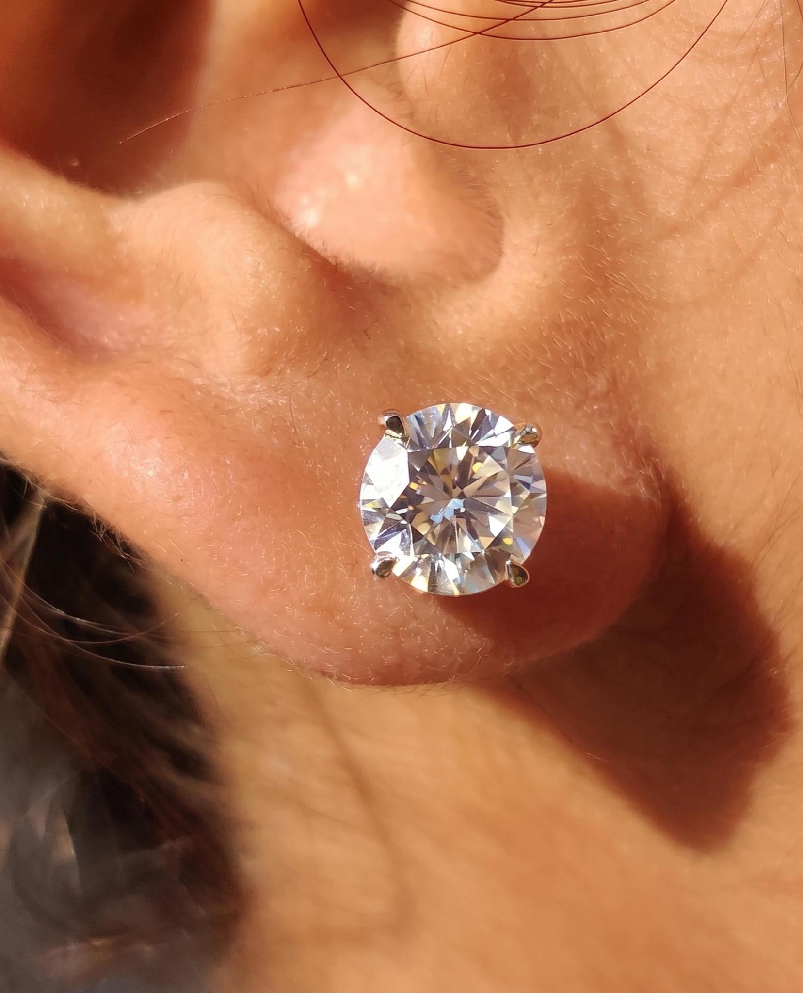 14K Gold Lab Diamond Stud Earrings