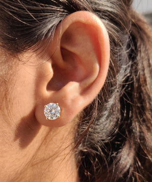 14K Gold Lab Diamond Stud Earrings