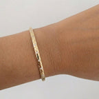 Starburst Bangle, Layering Diamond 14K Gold Starburst Bracelet, Real Gold Dome Bracelet Bangle, Stacking Bracelet, Gift for Mom