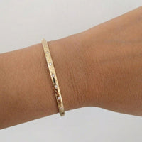 14K Gold Starburst Diamond Bangle, Stacking Bracelet