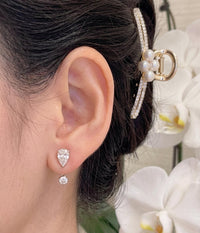 Lab Created Pear Diamond Jacket Earrings Single or Pair