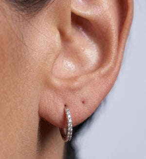 Round Diamond Hoop Earring in 14k