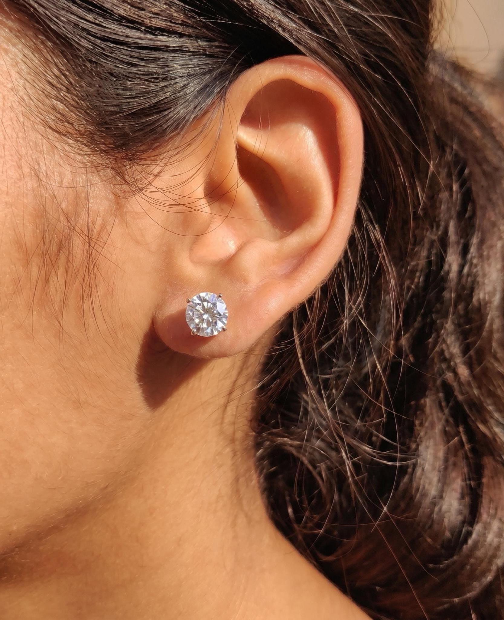 14K Gold Lab Diamond Stud Earrings