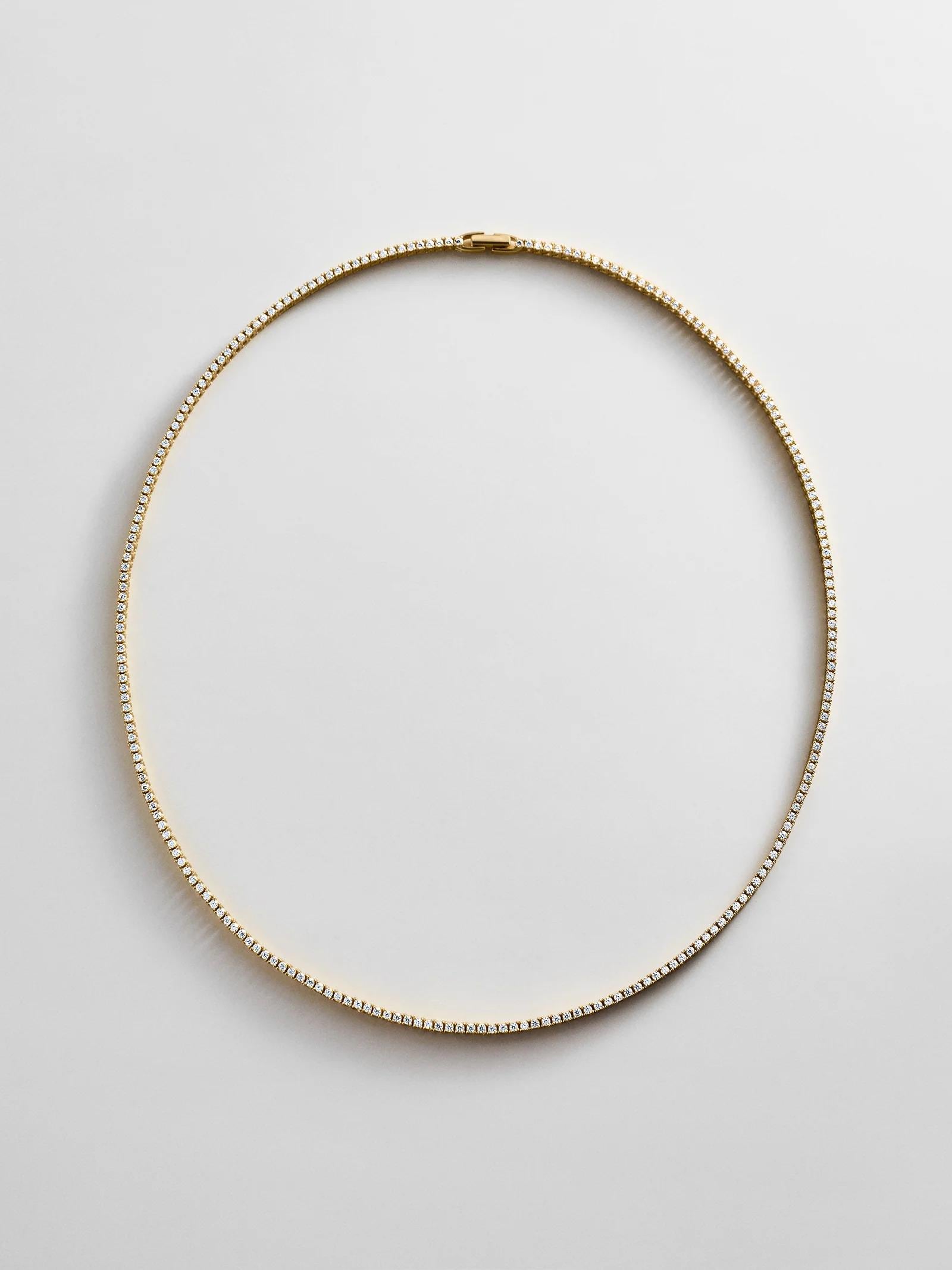 Silver CZ Tennis Choker Necklace, Dainty Bridal Jewelry