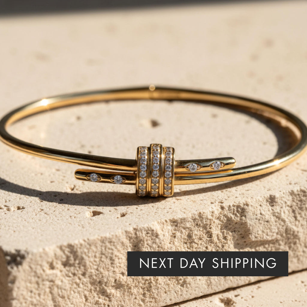 Solid Gold Bangle Bracelet for Women, Round Cut Diamond Bracelet Bangle, Gold Latch Bracelet, Diamond Bangle Bracelet, Gift For Her, 7 inch