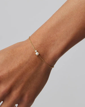 Freshwater Pearl Diamond Bracelet, Silver
