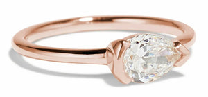 Pear Cut Diamond Solitaire Engagement Ring