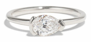 Pear Cut Diamond Solitaire Engagement Ring