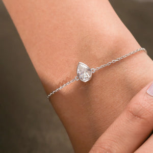 Minimalist Pear Diamond Bracelet for Women