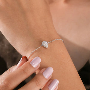 Minimalist Pear Diamond Bracelet for Women