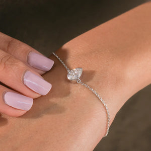 Minimalist Pear Diamond Bracelet for Women