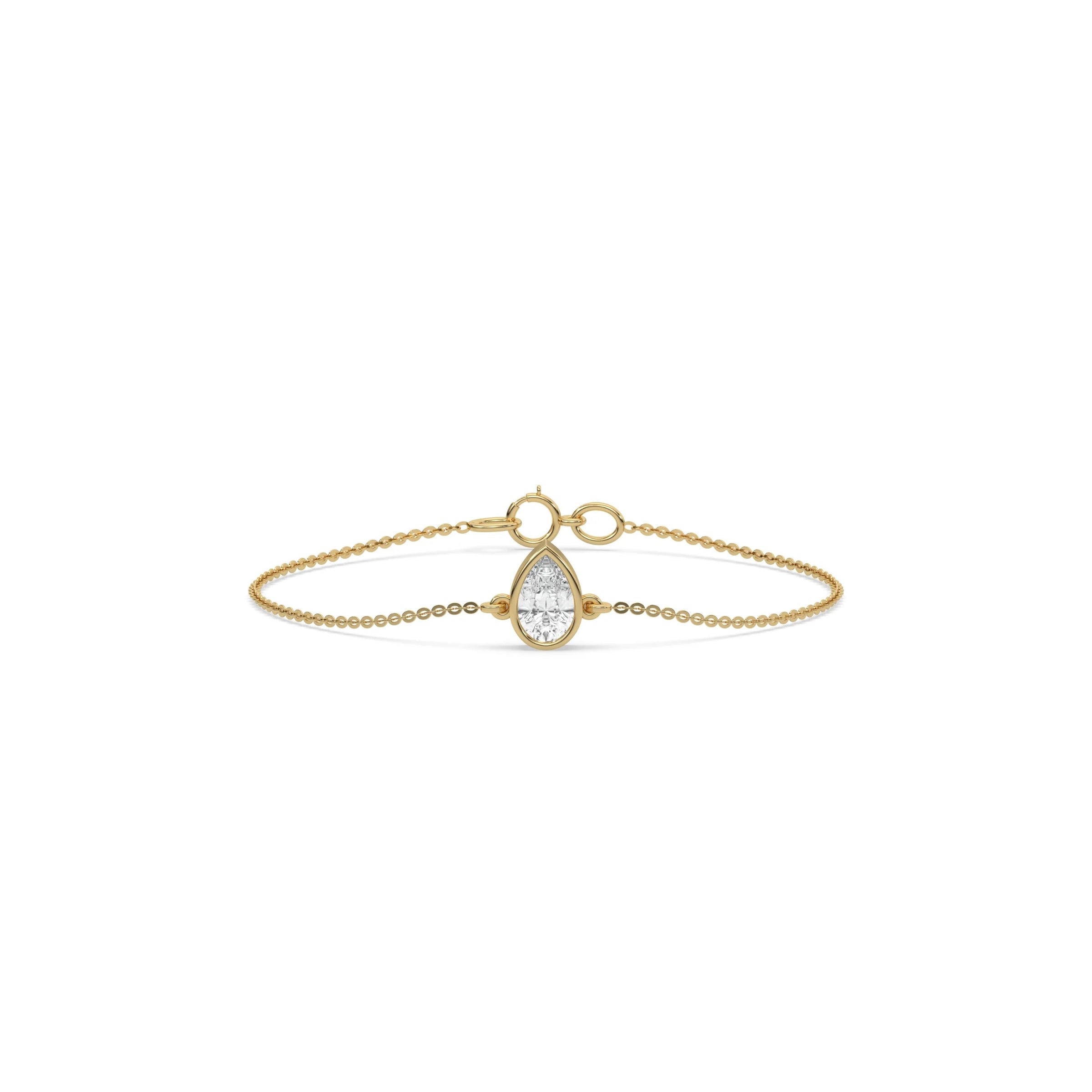 Minimalist Pear Diamond Bracelet for Women