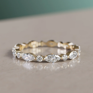 Mixed Cut Diamond Eternity Wedding Band